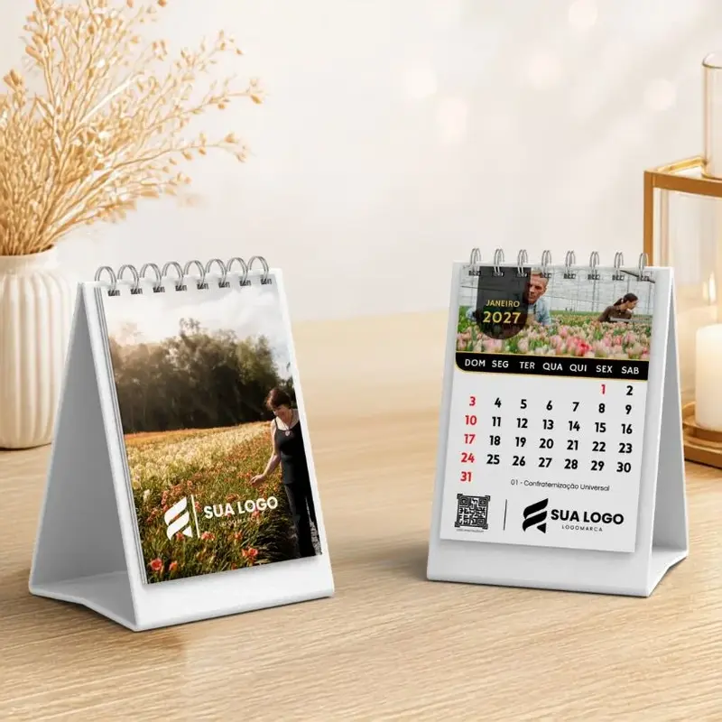 Mini Calendario de Mesa 10x7 Personalizado - Apartir de 10 unidades
