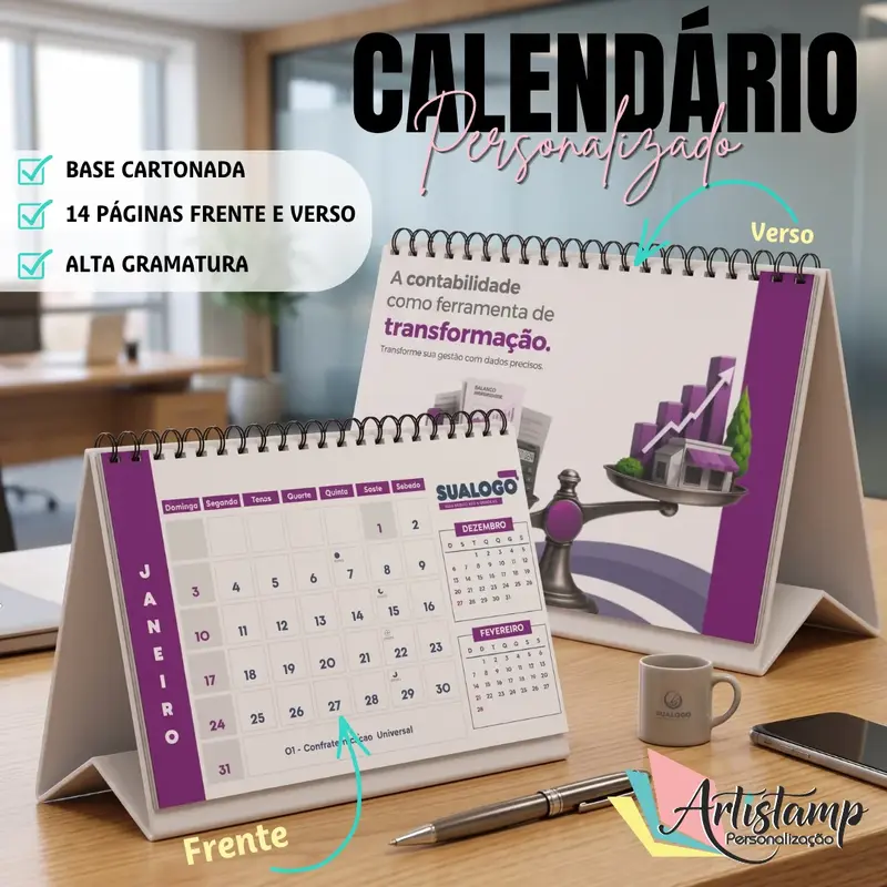 Calendario de Mesa - Base Cartonada 15x21